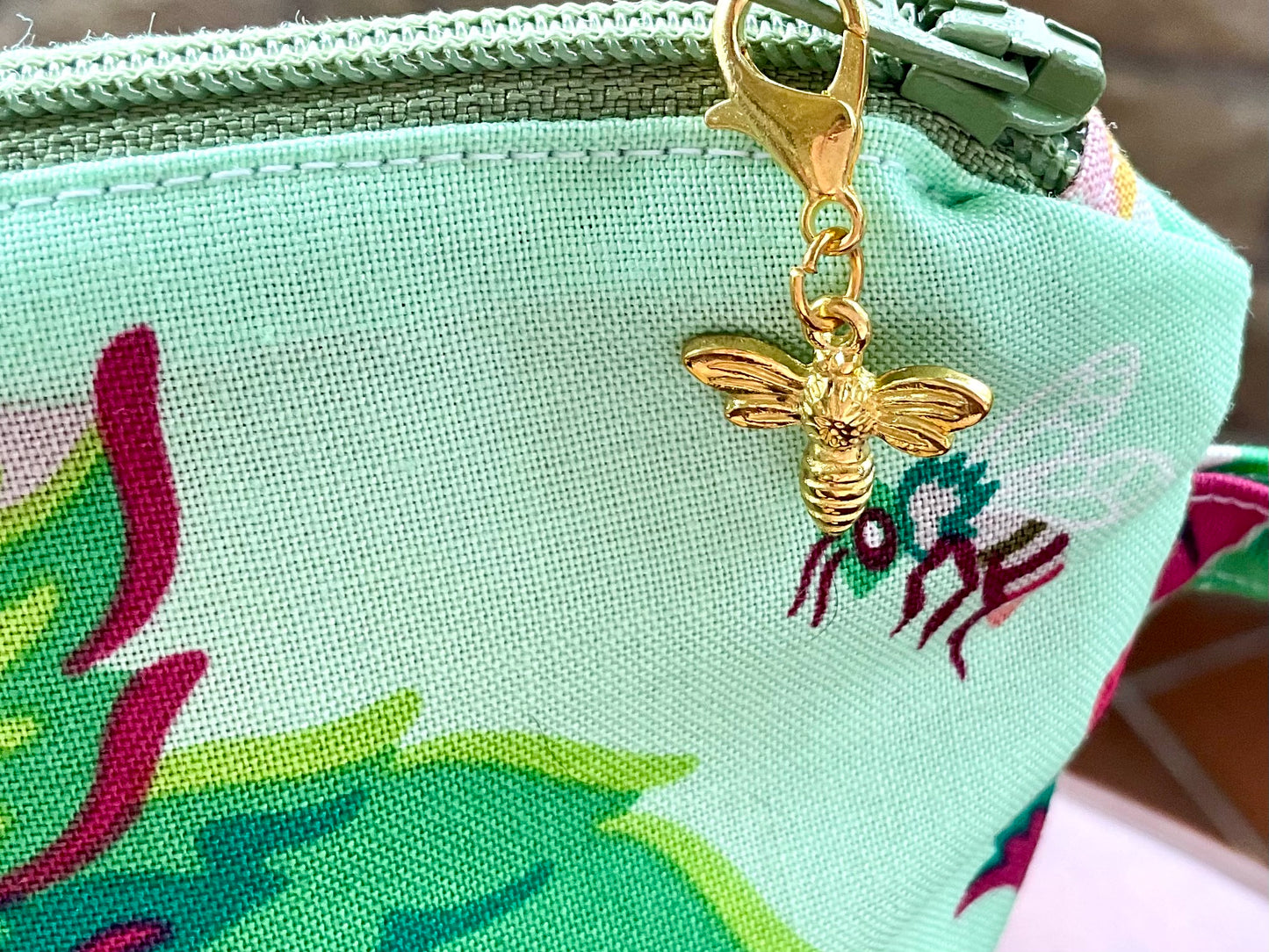 Sock size project bag spring green